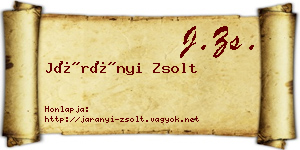 Járányi Zsolt névjegykártya